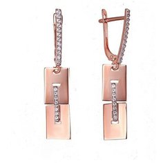 Серьги The Jeweller, красное золото, 585 проба, фианит, , золотистый