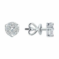 Серьги Diamant, белое золото, 585 проба