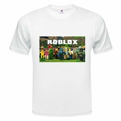 Футболка Детская ONEQ 110 (5-6) размер с принтом Roblox, белая, размер 5-6, белый