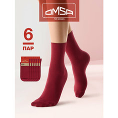 Носки Omsa, комплект, 6 пар, размер 39-41, bordo