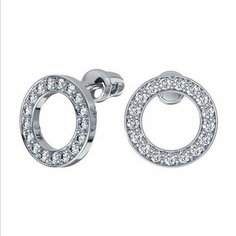 Серьги пусеты The Jeweller, серебро, 925 проба, фианит