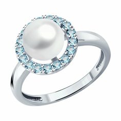 Кольцо Diamant, белое золото, 585 проба, размер 17.5