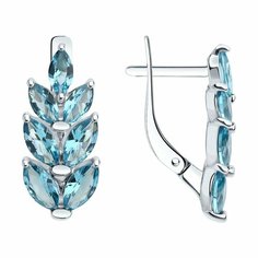 Серьги Diamant, серебро, 925 проба, родирование, ситалл