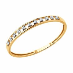 Кольцо Diamant, красное золото, 585 проба, бриллиант, размер 16.5