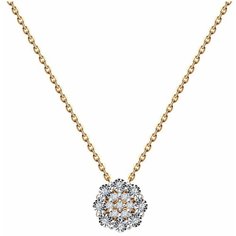 Колье Diamant, комбинированное золото, 585 проба, бриллиант, длина 42 см., бесцветный