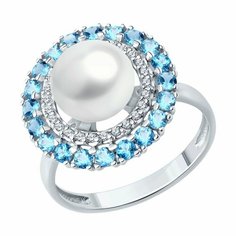 Кольцо Diamant, белое золото, 585 проба, размер 17