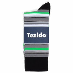 Носки Tezido, размер 41-46, черный, зеленый, серый