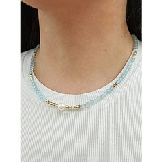 Чокер JEWELRY A VENTO, жемчуг пресноводный культивированный, топаз, длина 35 см, голубой