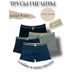 Трусы Нижнее белье, комплект из 4 шт., размер 5XL, белый Без бренда