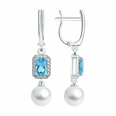 Серьги Diamant, белое золото, 585 проба