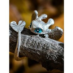 Кольцо, безразмерное, серебристый Drakon IRG