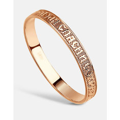 Кольцо обручальное DIALVI JEWELRY, красное золото, 585 проба, тиснение, размер 16, ширина 3 мм, золото