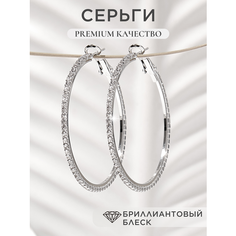 Серьги конго Noima, размер 40 мм, серебряный