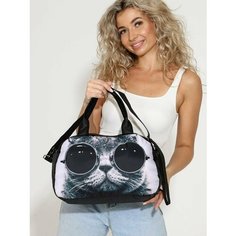 Сумка спортивная Capline, 10 л, 36х22х36 см, ручная кладь, черно-белый