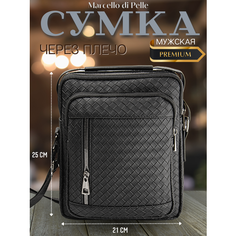 Сумка кросс-боди , фактура рельефная, тиснение, плетеная, черный 4 Marcello di Pelle