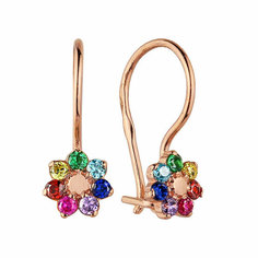 Серьги AZADE, золото, 585 проба, , красный