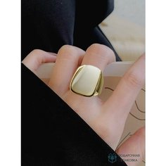 Кольцо Emay, искусственный камень, размер 19, золотистый