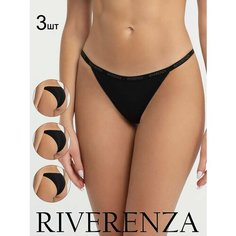 Трусы Riverenza, комплект из 3 шт., размер 48, чёрный