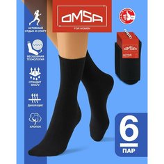 Носки Omsa, комплект, 6 пар, размер 39-41, nero