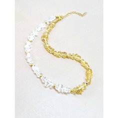 Колье ENJOY Украшения из камней, горный хрусталь, цитрин, длина 45 см, золотой, бесцветный