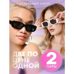 Солнцезащитные очки , черный, белый Нет бренда