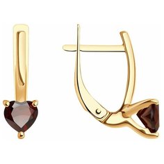 Серьги Diamant, красное золото, 375 проба, гранат, , красный