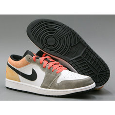 Кроссовки NIKE Air Jordan 1 Low, полнота D, размер 10 US, белый, серый