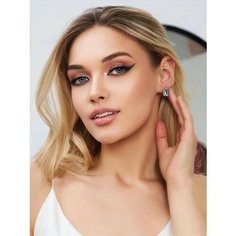 Серьги пусеты SOKOLLAIK, искусственный камень, голубой, бирюзовый