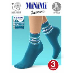 Носки MiNiMi, комплект, 3 пары, размер 0 (UNI), серый, голубой