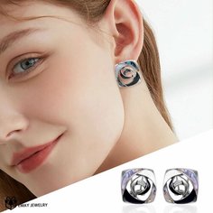 Серьги Emay, размер 23 мм, серебристый
