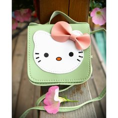 Сумка кросс-боди , фактура матовая, зеленый Hello Kitty