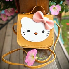 Сумка кросс-боди , фактура матовая, горчичный Hello Kitty