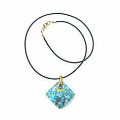 Колье arte di murano, муранское стекло, золотой, голубой