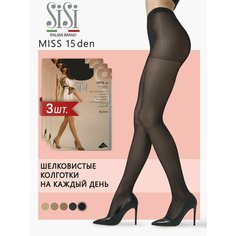 Колготки Sisi Miss, 15 den, 3 шт., размер 4, nero