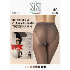 Колготки Sisi Style, 40 den, 3 шт., размер 5, grafite