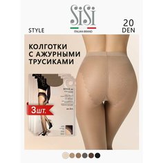 Колготки Sisi Style, 20 den, 3 шт., размер 3, miele
