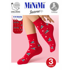 Носки MiNiMi, комплект, 3 пары, размер 0 (UNI), rosso