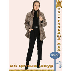 Полушубок ODIFLER, размер 46, экрю, коричневый, бежевый