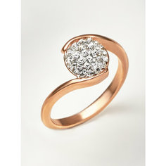 Кольцо Shine & Beauty, кристаллы Preciosa, размер 17, ширина 6 мм, золотой