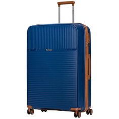 Чемодан Robinzon Madeira Plus, 104 л, синий, коричневый