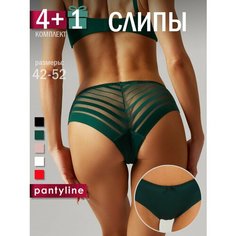 Трусы LUKINI, комплект из 5 шт., размер 48-50, зеленый, красный, белый, черный, бежевый