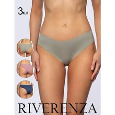 Трусы Riverenza, комплект из 3 шт., размер 50, зеленый, синий, розовый