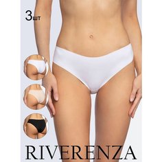 Трусы Riverenza, комплект из 3 шт., размер 46, бежевый/белый/черный