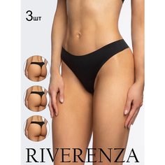 Трусы Riverenza, комплект из 3 шт., размер 48, чёрный