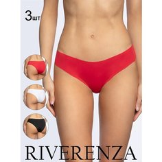 Трусы Riverenza, комплект из 3 шт., размер 48, белый/красный/черный