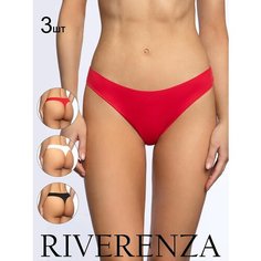 Трусы Riverenza, комплект из 3 шт., размер 42, белый/красный/черный