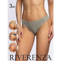 Трусы Riverenza, комплект из 3 шт., размер 50, зеленый, синий, розовый