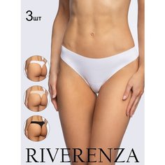 Трусы Riverenza, комплект из 3 шт., размер 48, бежевый/белый/черный