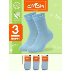 Носки Omsa 3 пары, размер 35-38 (20-22), , голубой