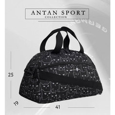 Сумка спортивная Antan, 23 л, 26х26х45 см, ручная кладь, черный